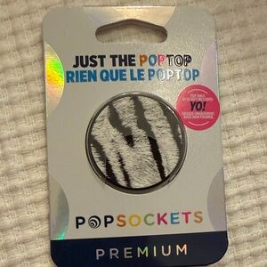 Vegan Leather Zebra Print PopSockets PopTop